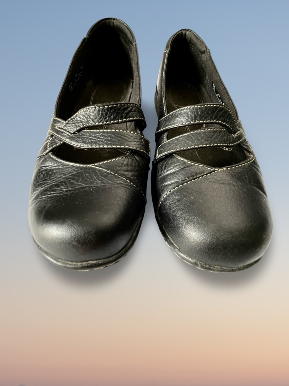 Clarks Bendables Black Leather Mary Jane Comfort Shoes Womens 8 - Picture 4 of 9